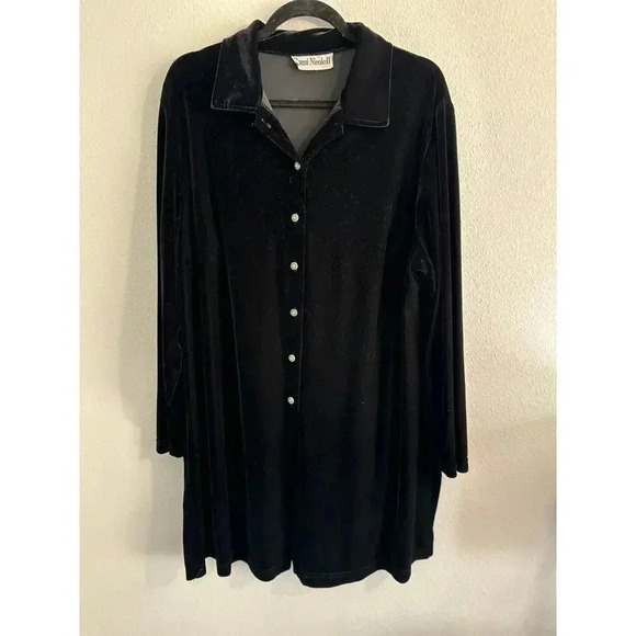 Vintage VTG Ronnie Nicole II Velvet Button Tunic Dress please see measurements - Picture 10 of 11